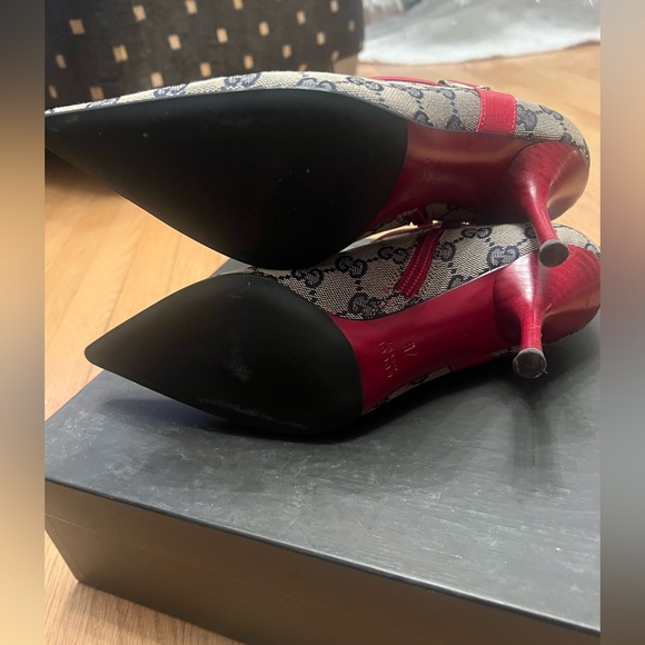 Gucci Rare D Ring Monogram Zipper Ankle Pointed Toe Booties - Picture 5 of 7